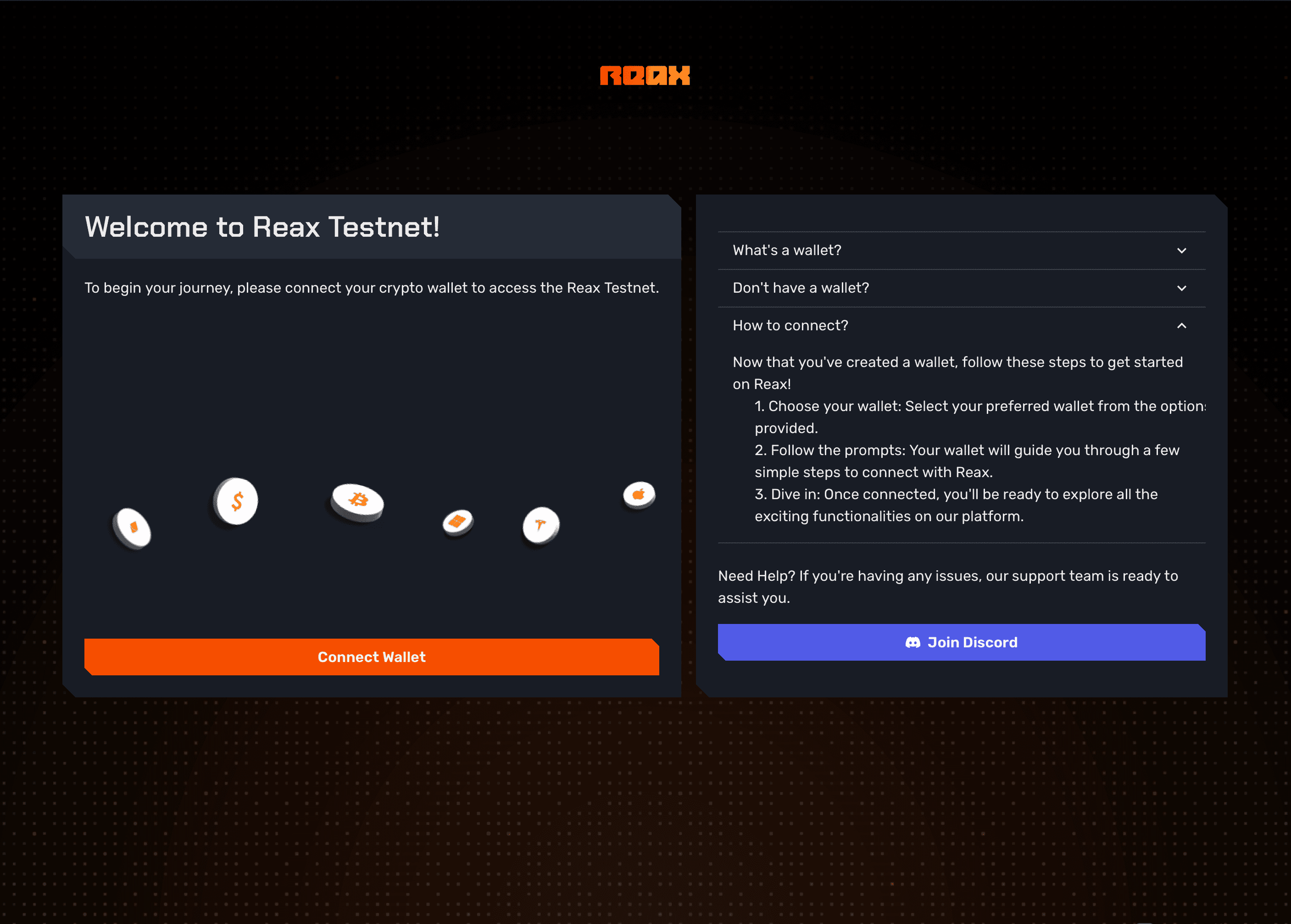 REAX Testnet Onboarding Experience