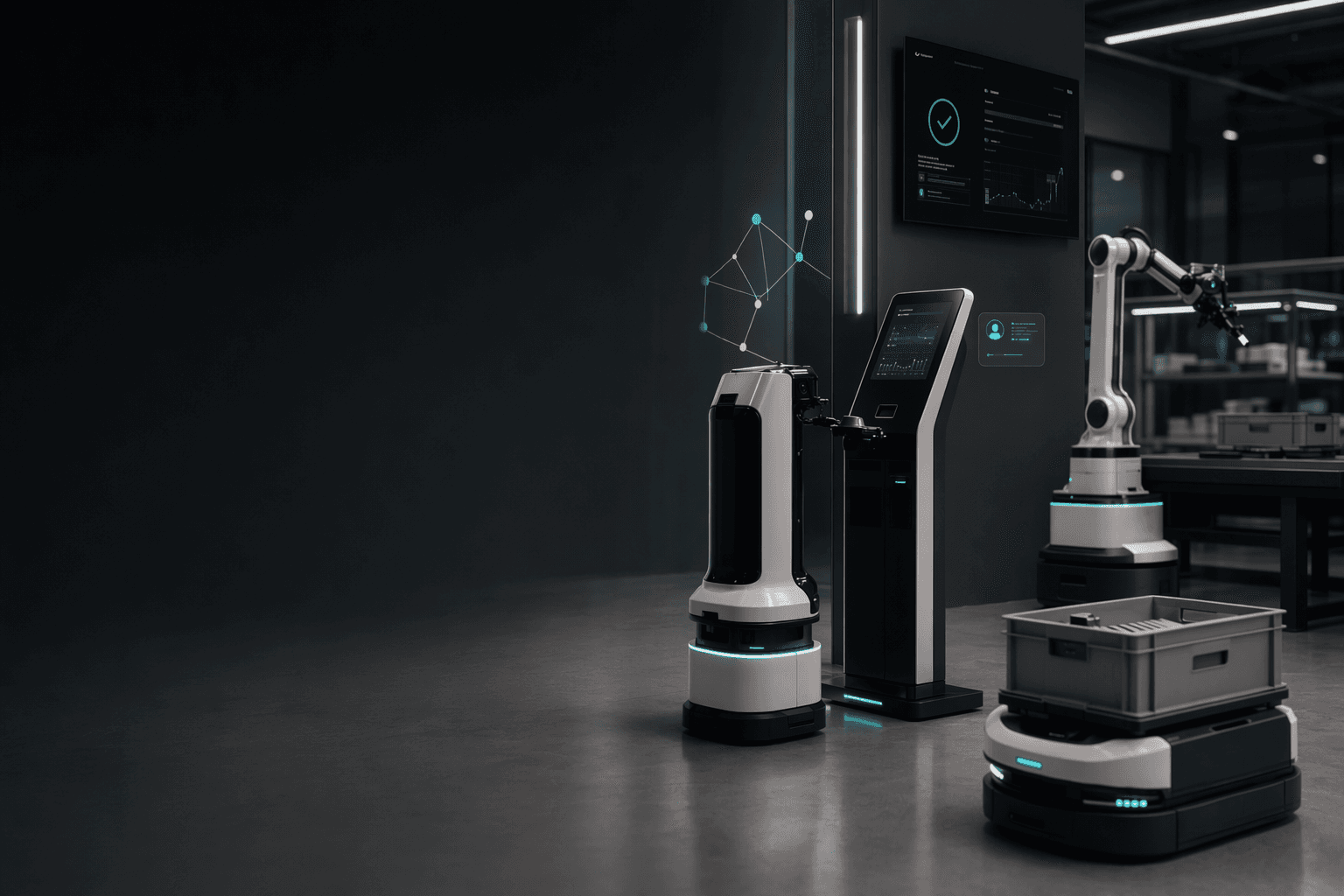 Autonomous agent robots connected to identity and payment rail modules