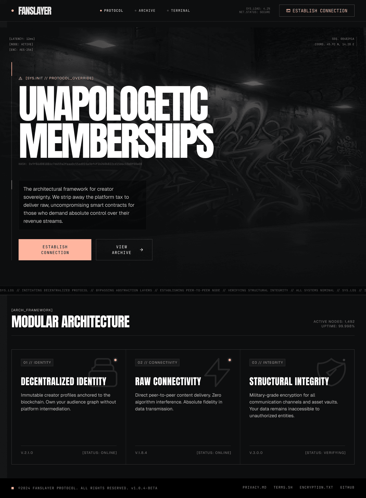 Fanslayer landing page explaining creator, fan, and partner workflows